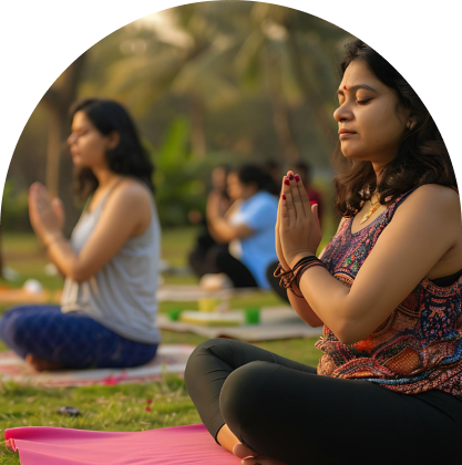 A guided yoga practice session